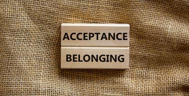 Blocks read "acceptance belonging." This relates to concepts of DBT therapy in St. Louis, MO. Our DBT therapists in St. Louis, MO offer DBT. 