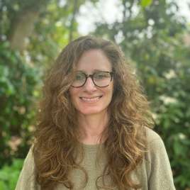 Women glasses smiling trees