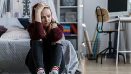 Depressed person looking for help by phone