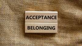 Blocks read "acceptance belonging." This relates to concepts of DBT therapy in St. Louis, MO. Our DBT therapists in St. Louis, MO offer DBT.